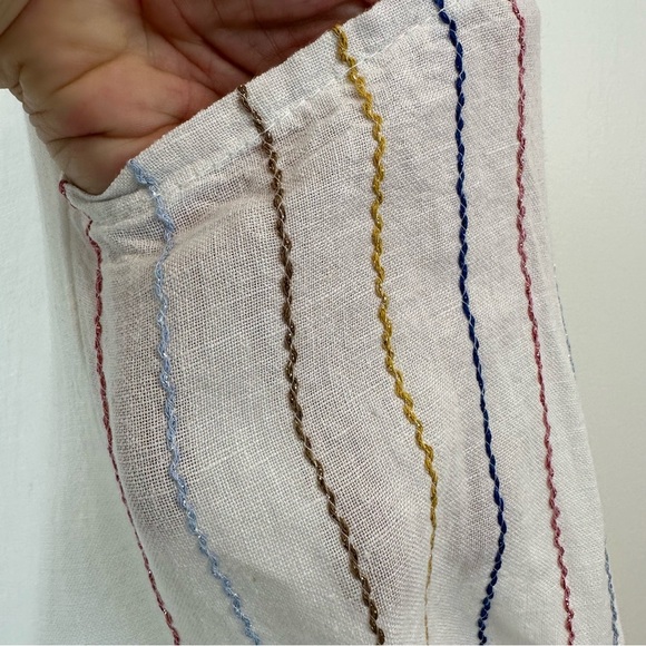 Vasna White Linen Maxi Dress Patch Pockets Sleeveless Women’s XL Made in Italy - Picture 8 of 9